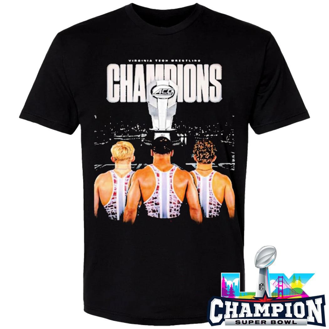 Celebrates Virginia Tech Hokies Wrestling Champions 2026 Acc Men’s Wrestling Tournament Shirt