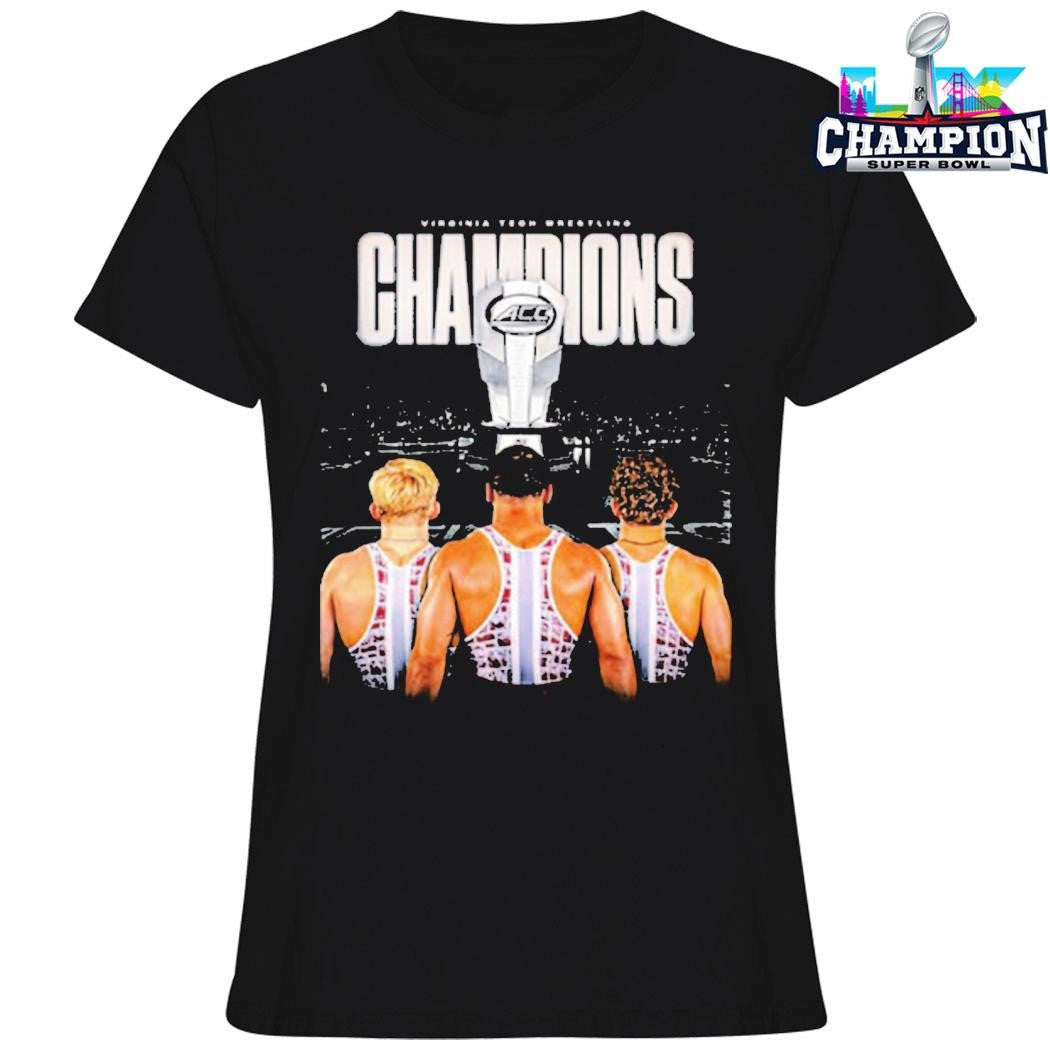 Celebrates Virginia Tech Hokies Wrestling Champions 2026 Acc Men’s Wrestling Tournament Shirt