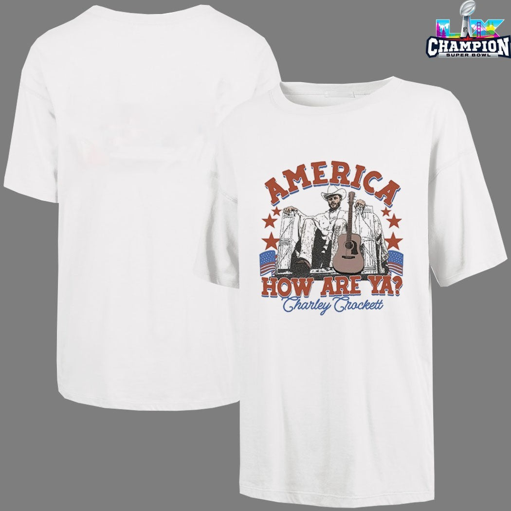 Charley Crockett America How Are Ya Guitar T-shirts