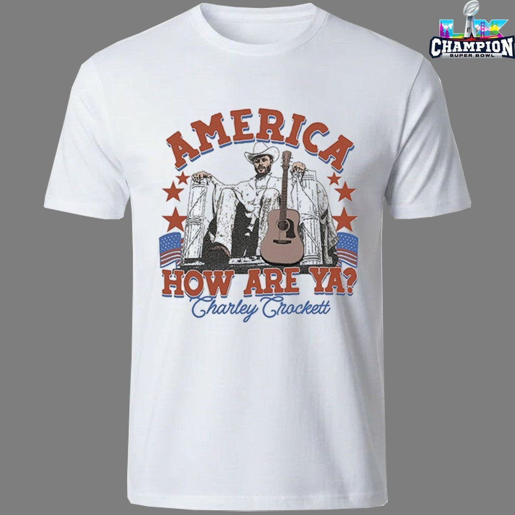 Charley Crockett America How Are Ya Guitar T-shirts