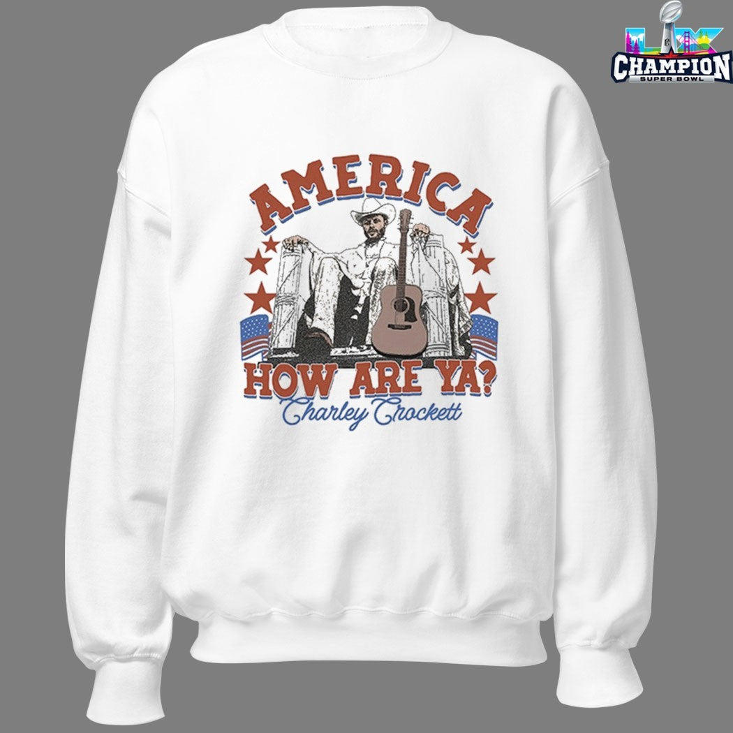 Charley Crockett America How Are Ya Guitar T-shirts