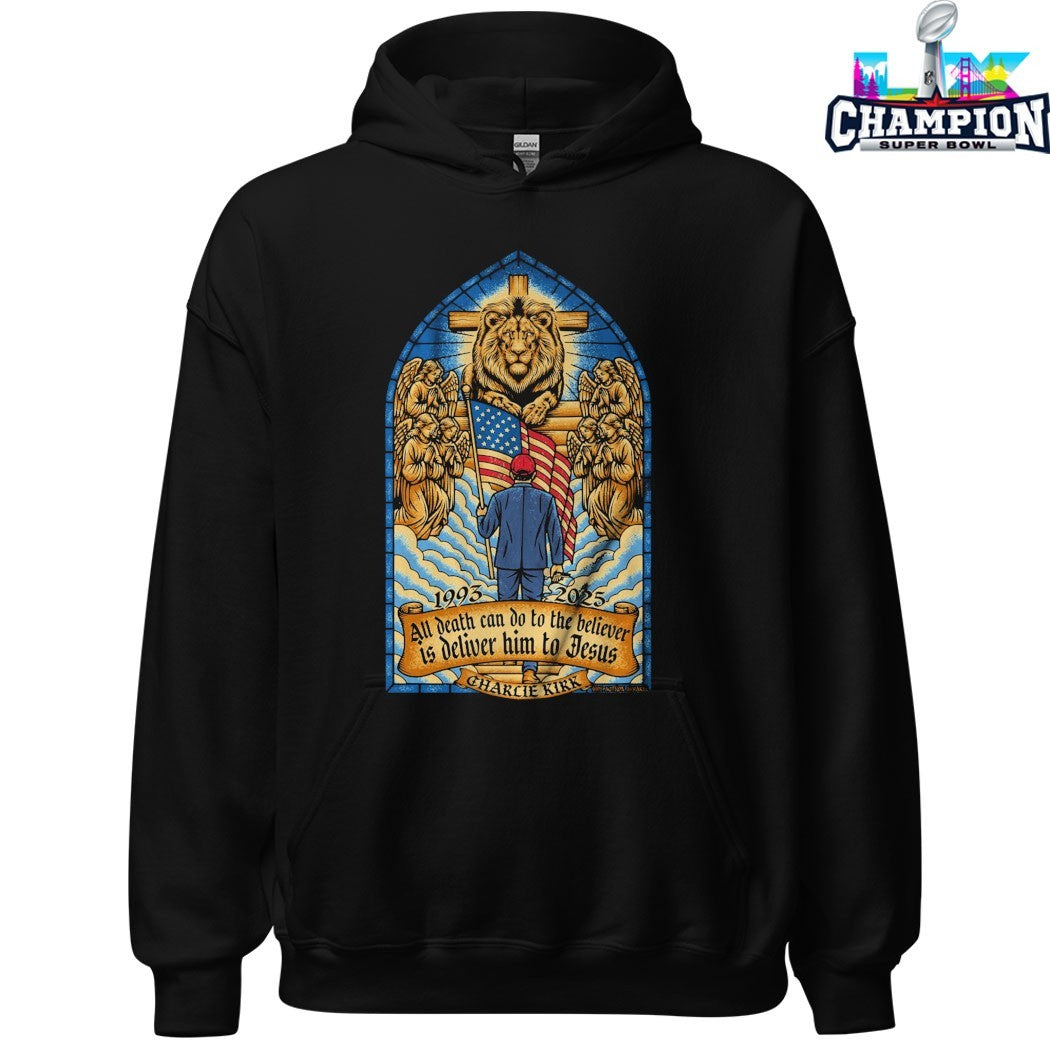 Charlie Kirk All Death Can Do To The Believer Is Deliver Him To Jesus The Faithful Servant American Flag T-shirts