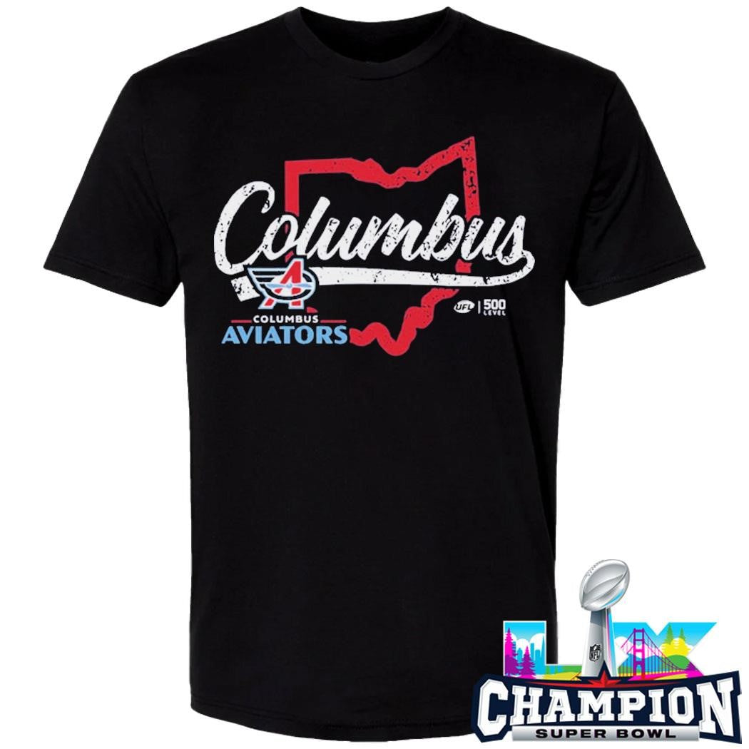 Columbus Aviators State Map Shirt