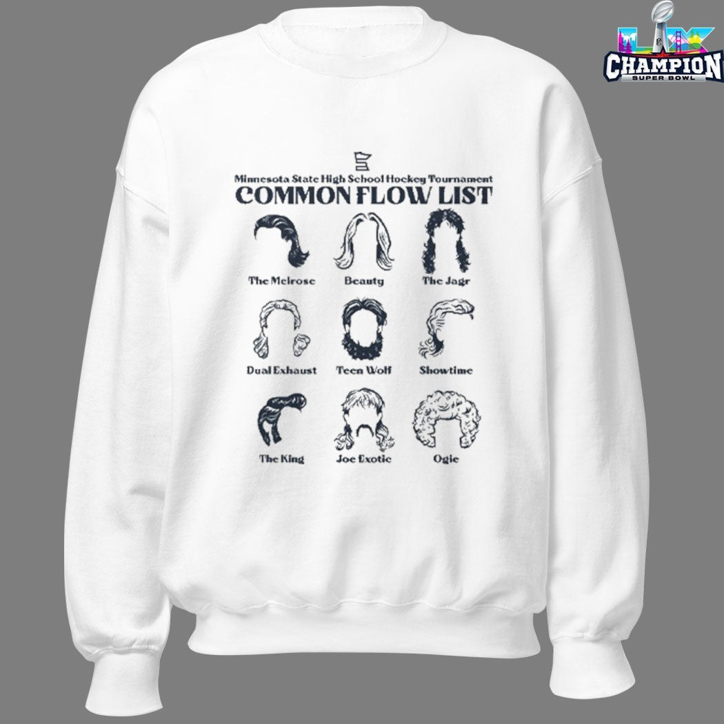 Common Flow List Minnesota State High School Hockey Tournament Hairs T-shirts