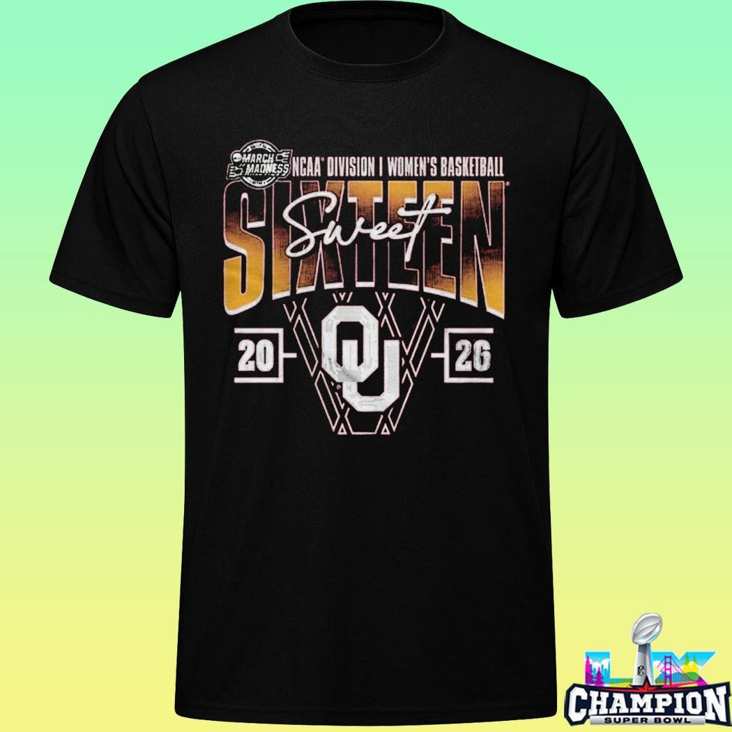 Crimson Oklahoma Sooners Women’s Basketball 2026 Ncaa March Madness Sweet 16 Shirt