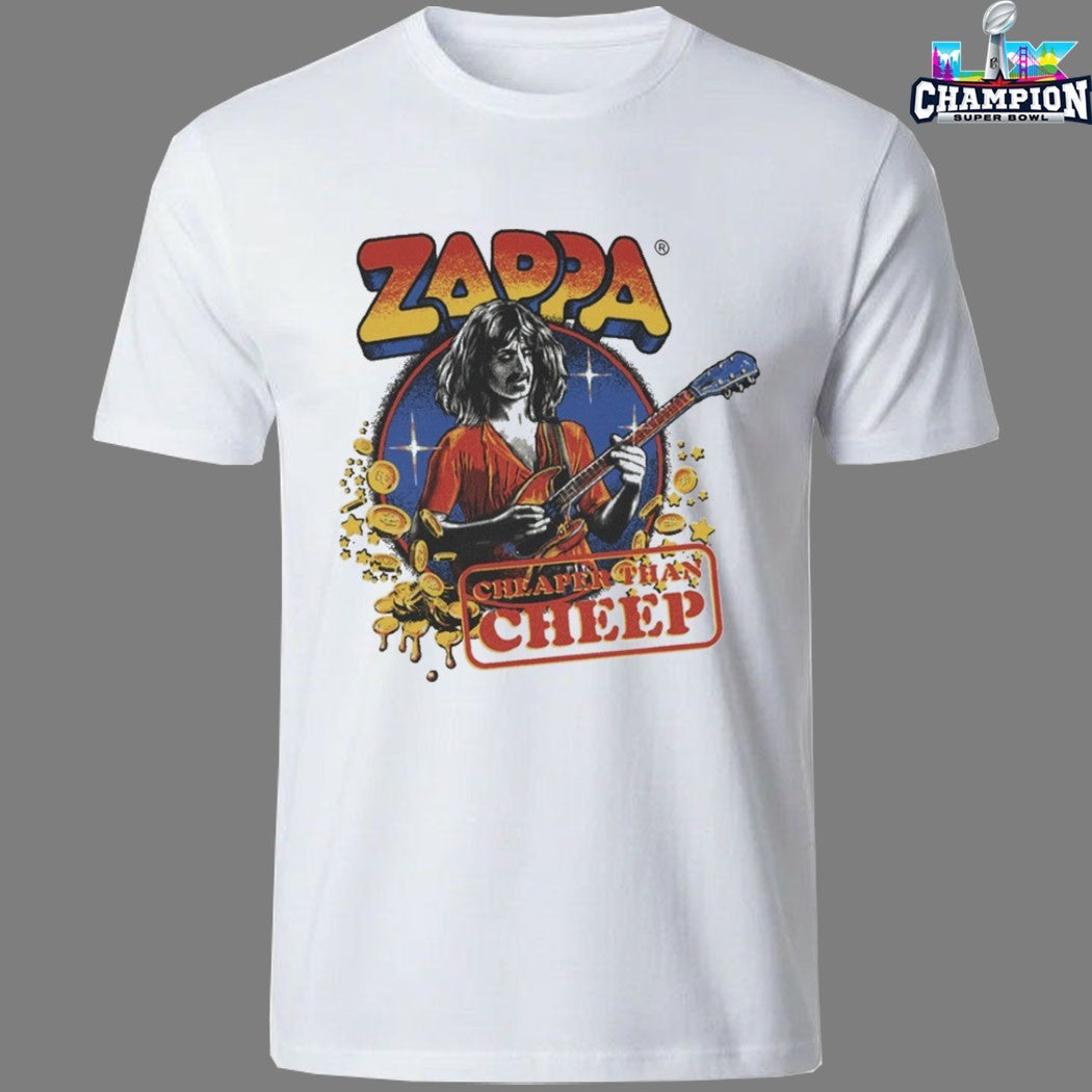 Frank Zappa Cheaper Than Cheep Guitar T-shirts