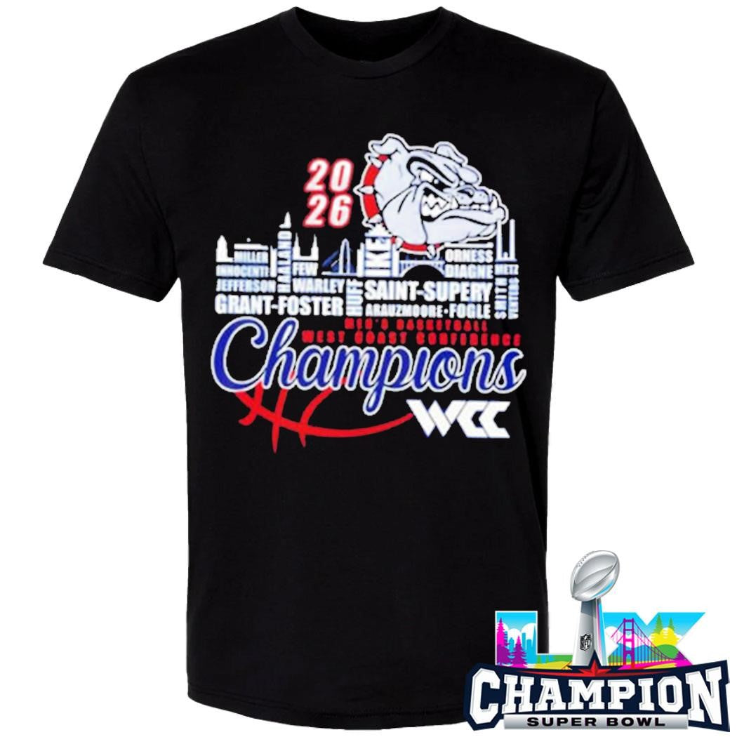 Gonzaga Bulldogs Champions 2026 Wcc Men’s Basketball Mascot Shirt