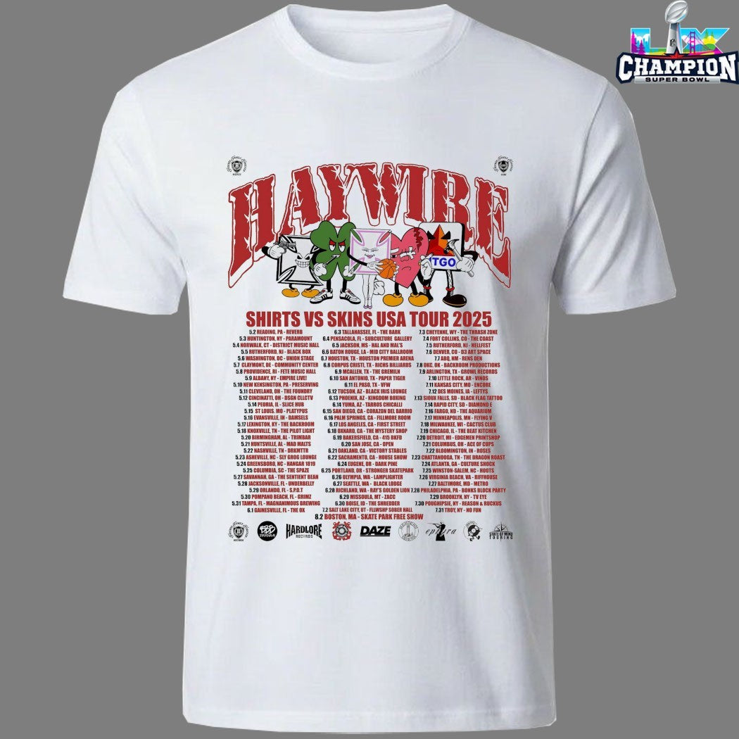 Haywire Shirts VS Skins 2025 Tour T-shirts