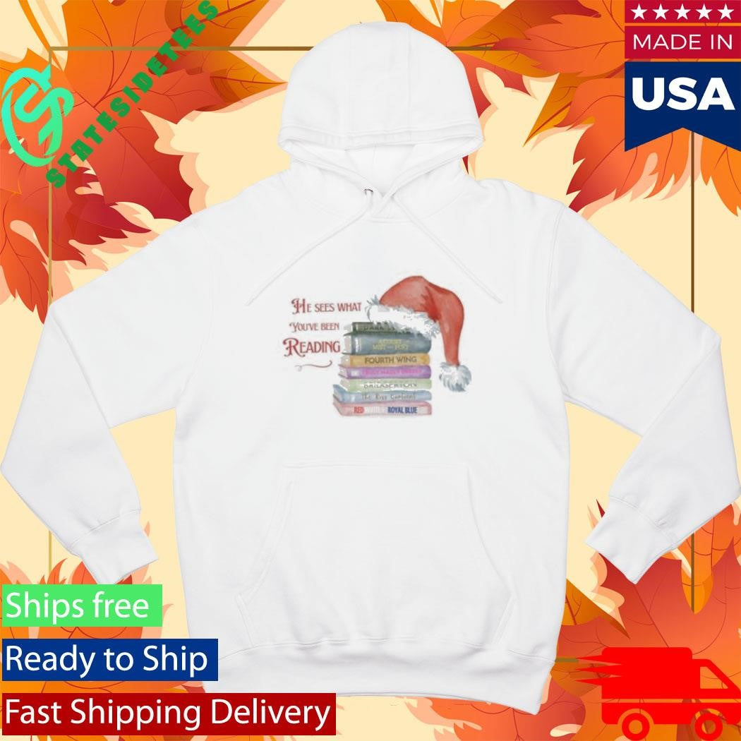 He Sees What You’ve Been Reading Spicy Santa Silent Book Shirt