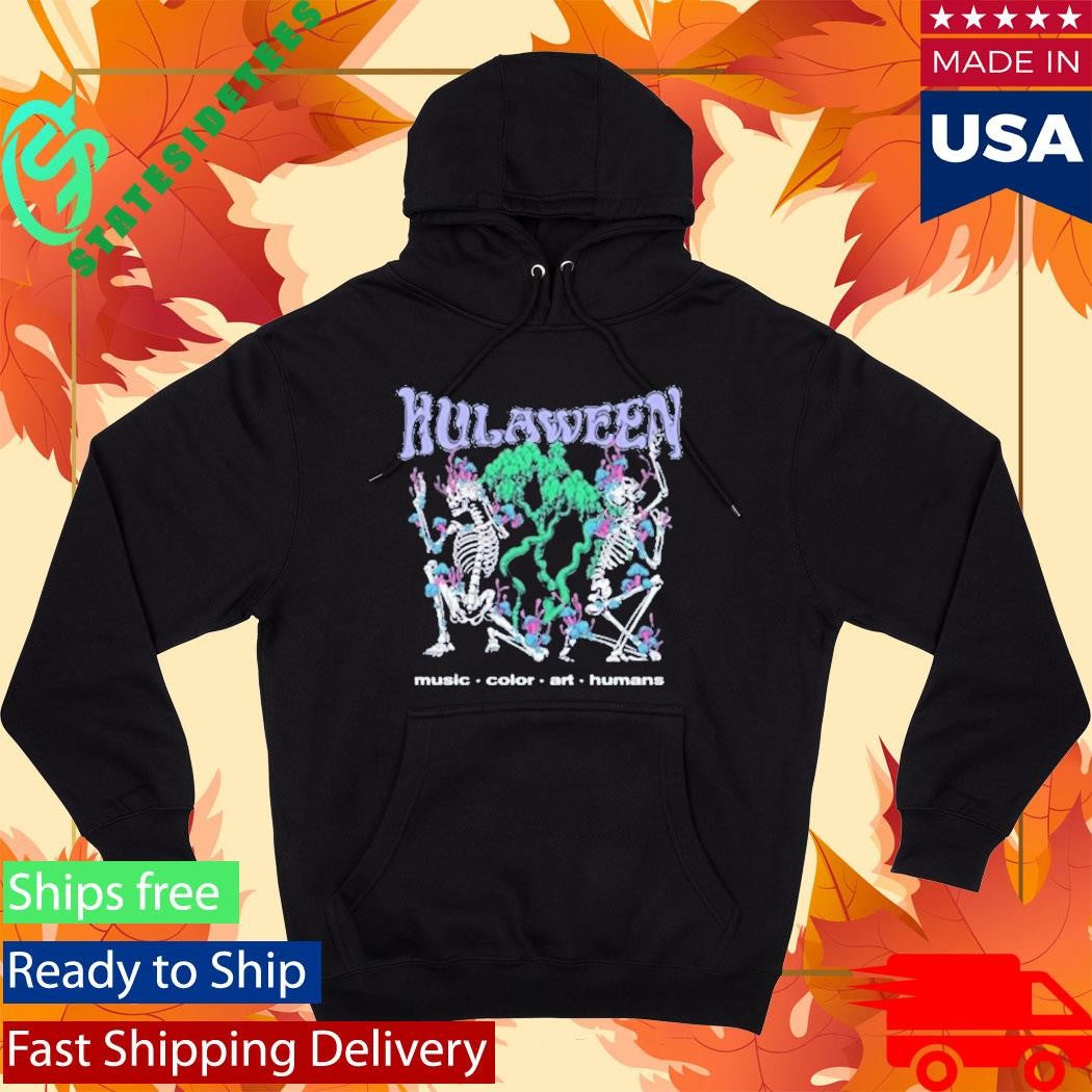 Hulaween Music Color Art Humans Skeleton Crawl Shirt