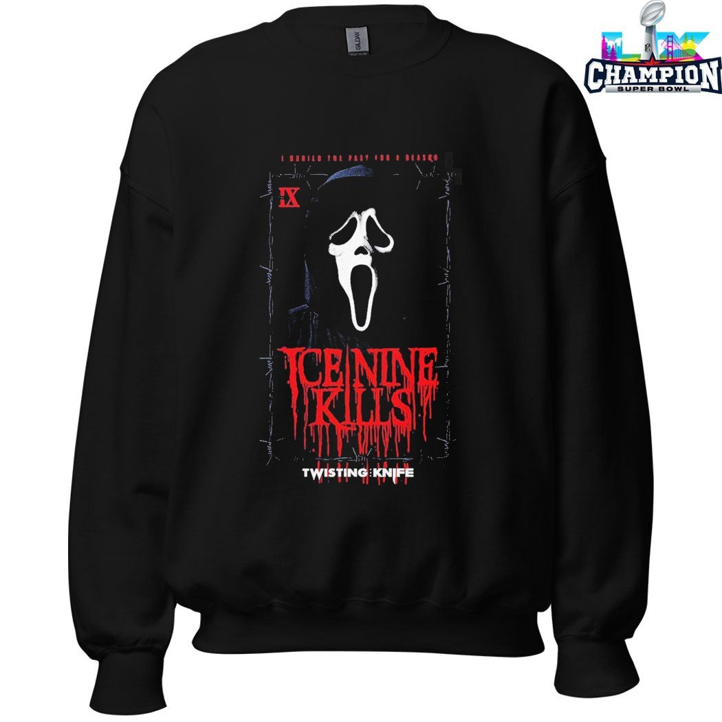 Ice Nine Kills X Scream 7 Ghost Face Twisting The Knife Portrait I Buried The Past For A Reason T-shirts