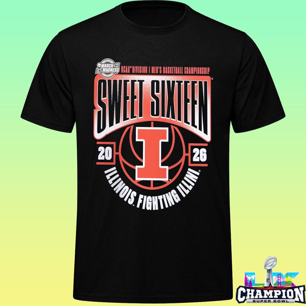 Illinois Fighting Illini Men’s Basketball 2026 Ncaa March Madness Sweet 16 Shirt