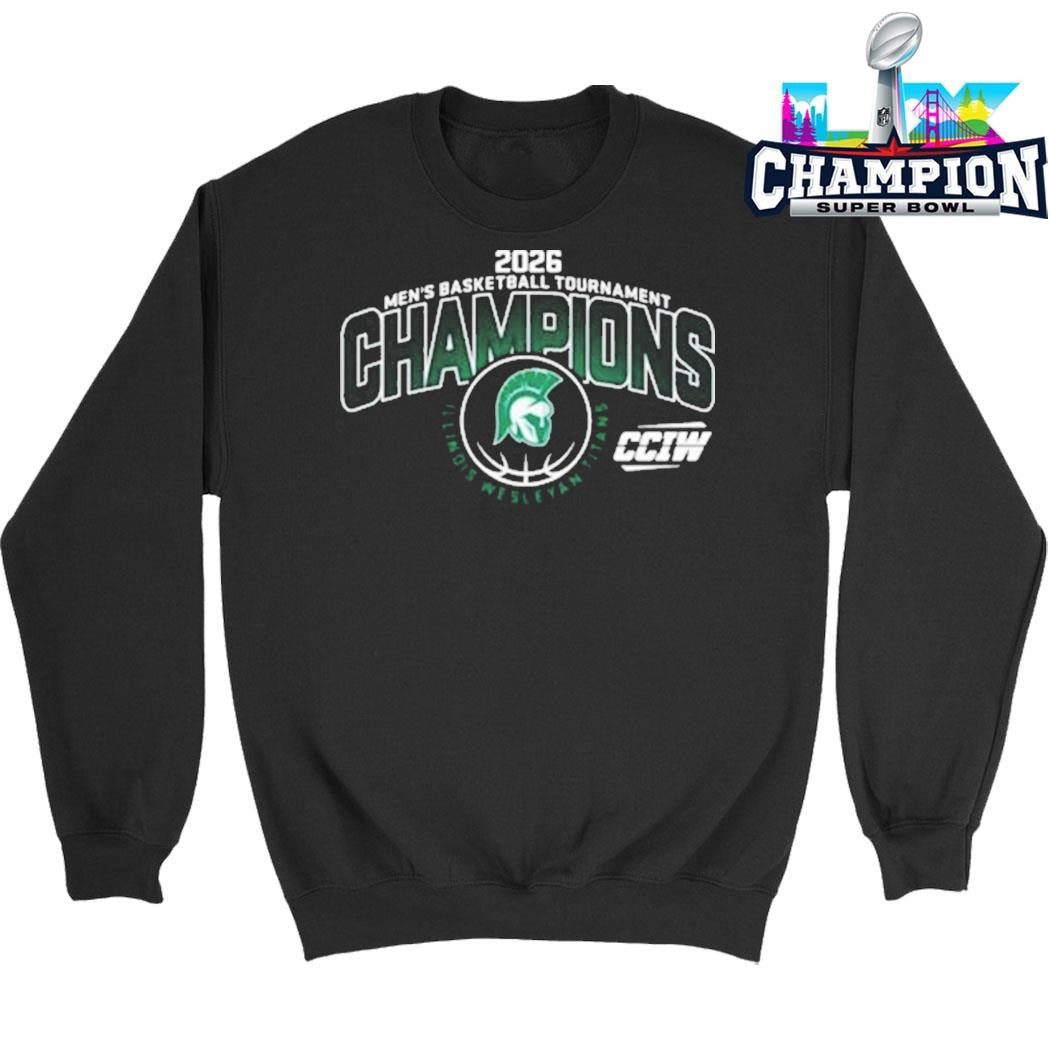 Illinois Wesleyan Titans Champions Men’s Basketball 2026 Cciw Tournament Shirt