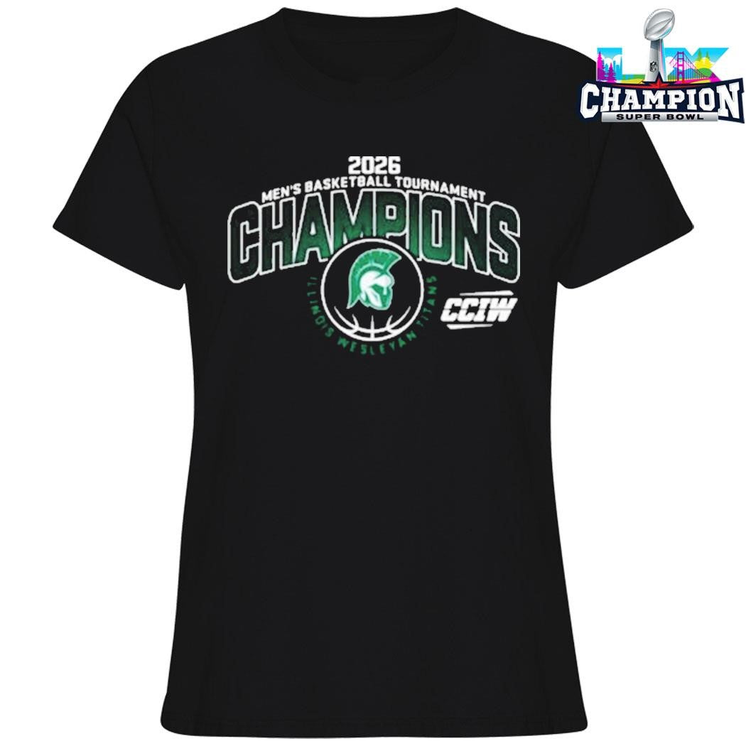 Illinois Wesleyan Titans Champions Men’s Basketball 2026 Cciw Tournament Shirt
