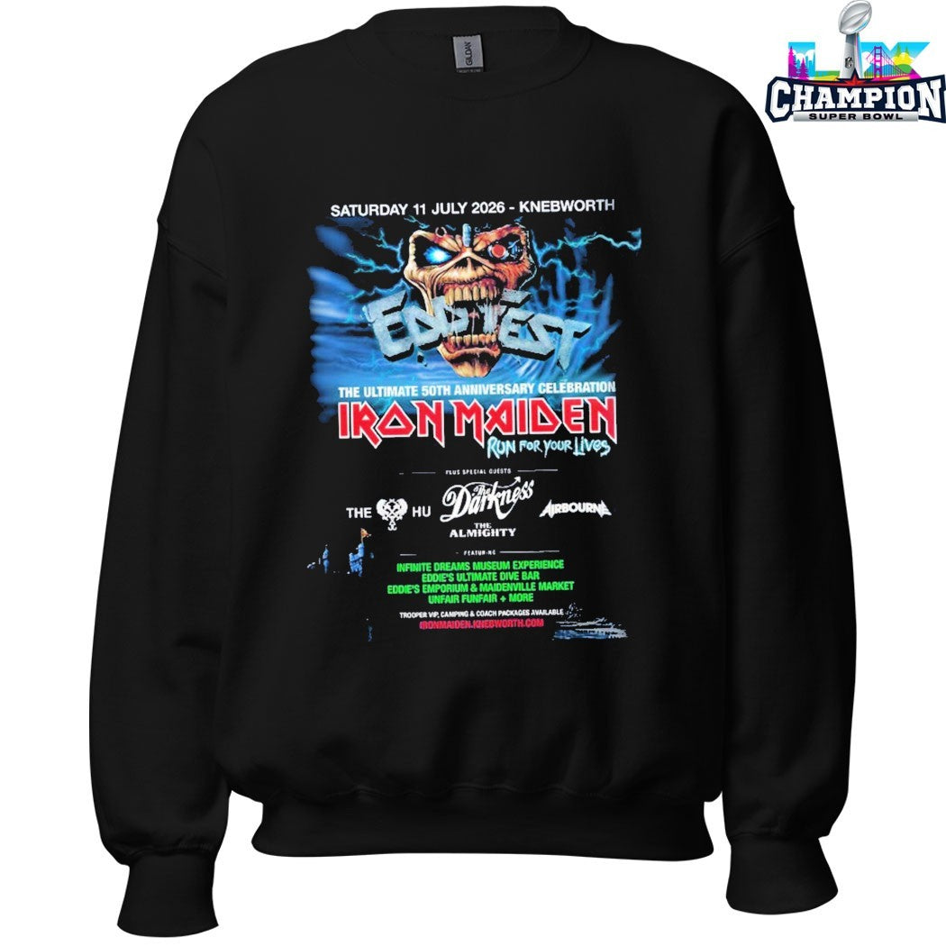 Iron Maiden EddFest The Ultimate 50th Anniversary Celebration On 11 July 2026 I Knebworth UK T-Shirts