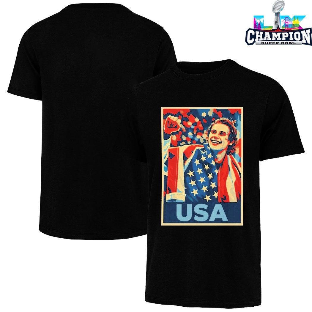 Jack Hughes Men’s Hockey USA Golden Goal Olympic 2026 T-shirts