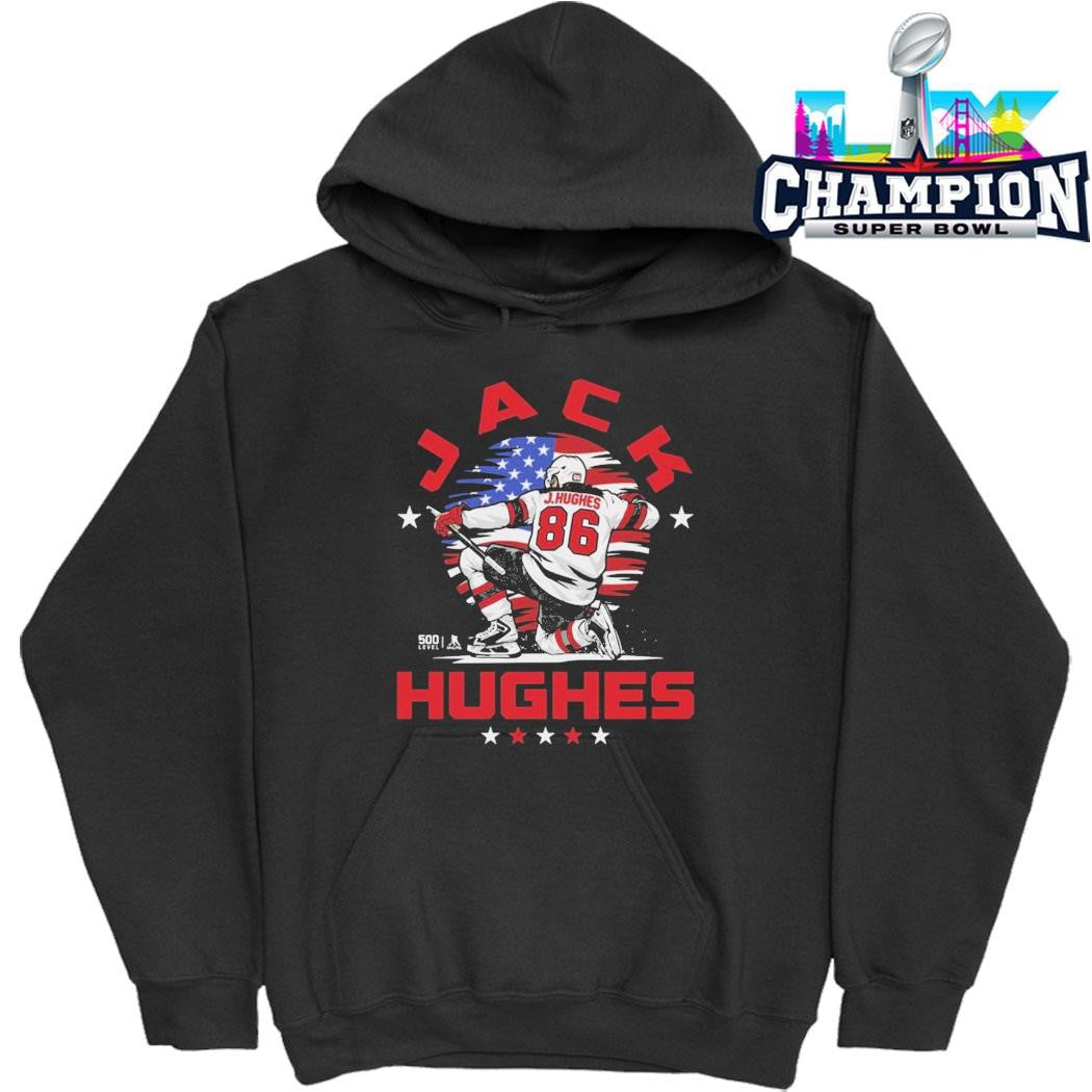Jack Hughes New Jersey USA Flag Celebration Shirt