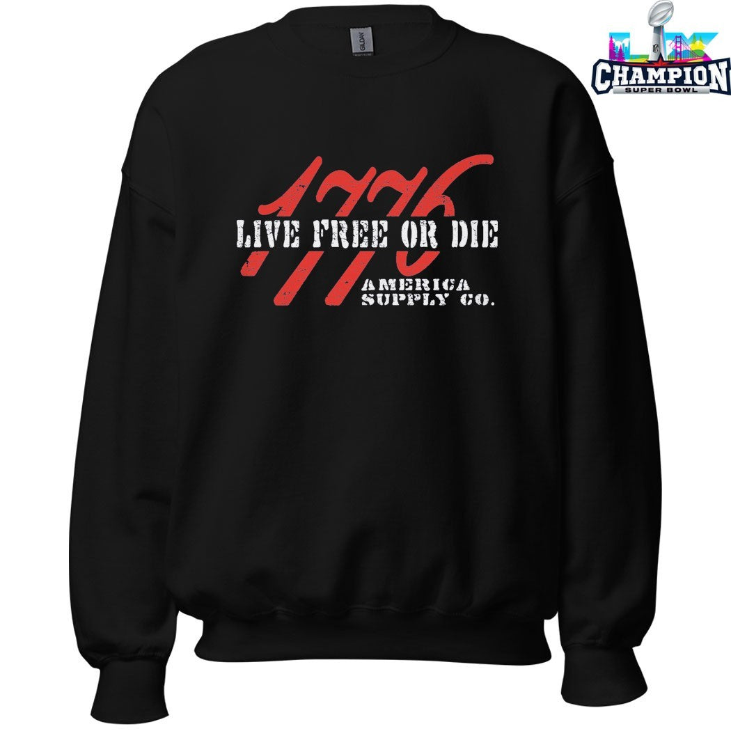 Live Free Or Die 1776 America Supply Co T-shirts