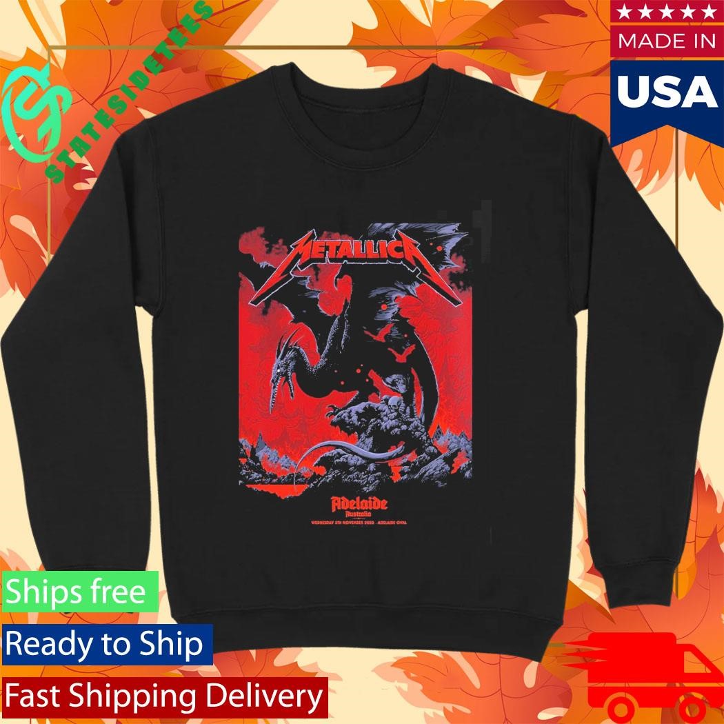 Metallica M72 Adelaide Australia Pop Up Shop Exclusive Poster By Ken Taylor At Adelaide Oval On November 5 2025 Pterosaur Art Shirt