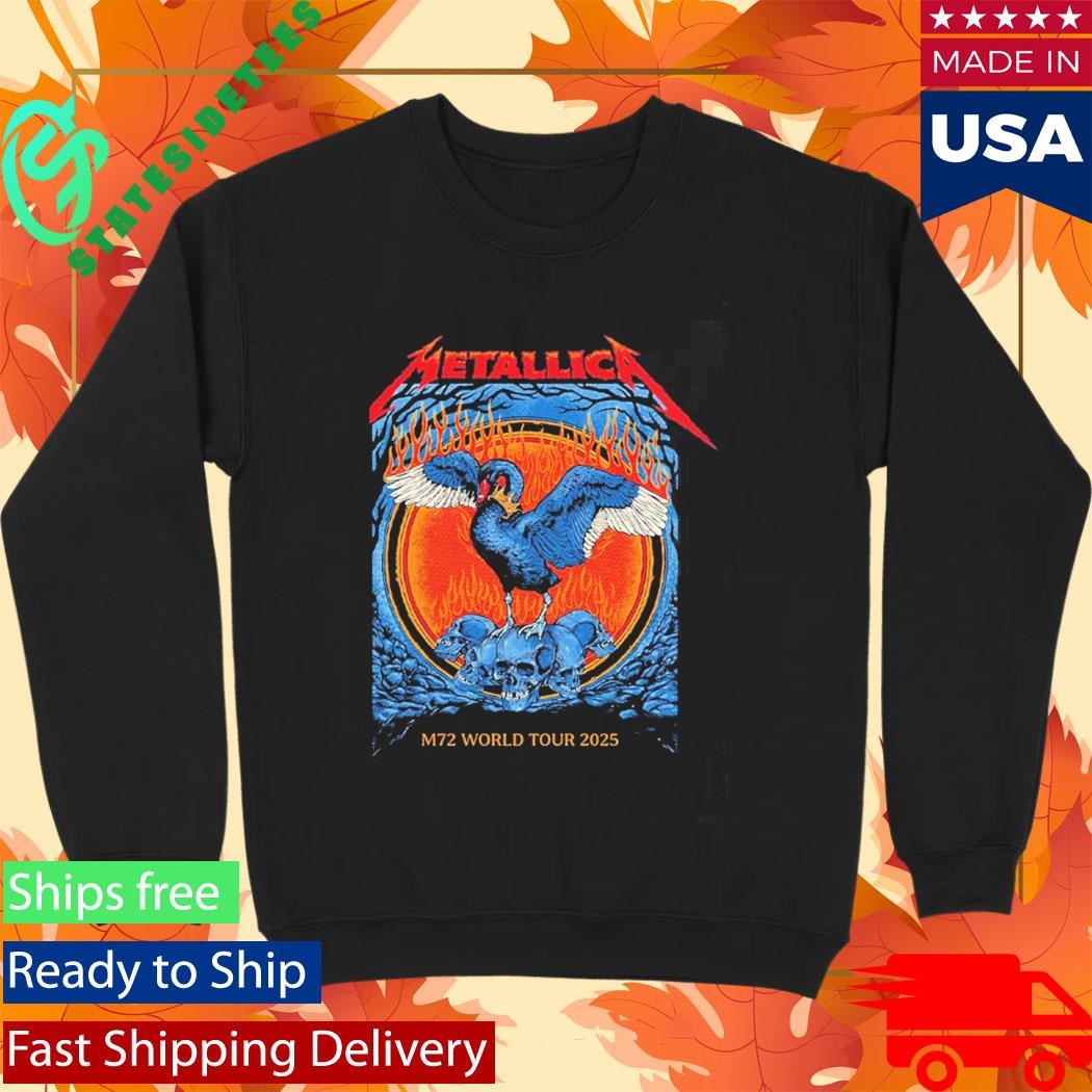 Metallica M72 Perth Australia 2025 Venue Tee At Optus Stadium On 1 November 2025 The Black Swan Two Sided Shirt