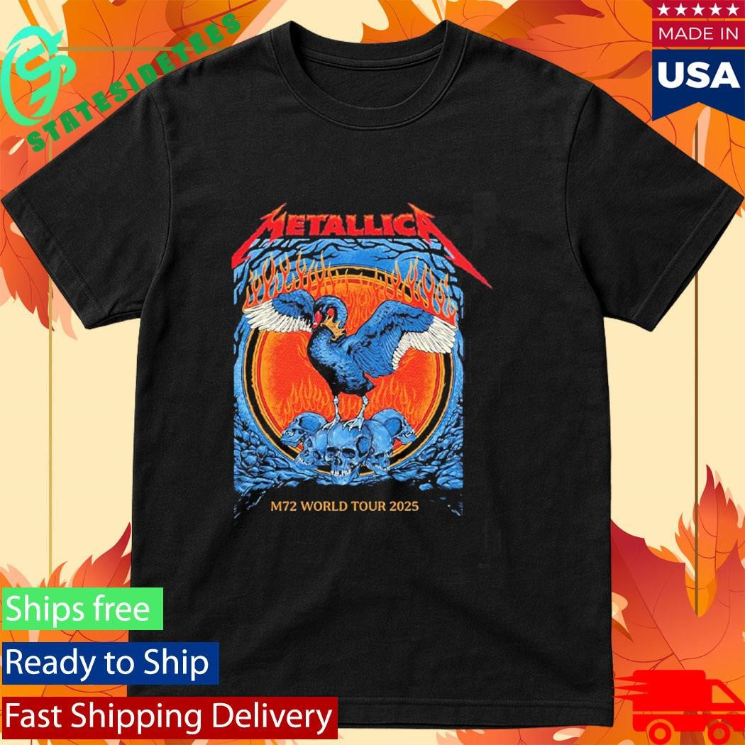 Metallica M72 Perth Australia 2025 Venue Tee At Optus Stadium On 1 November 2025 The Black Swan Two Sided Shirt