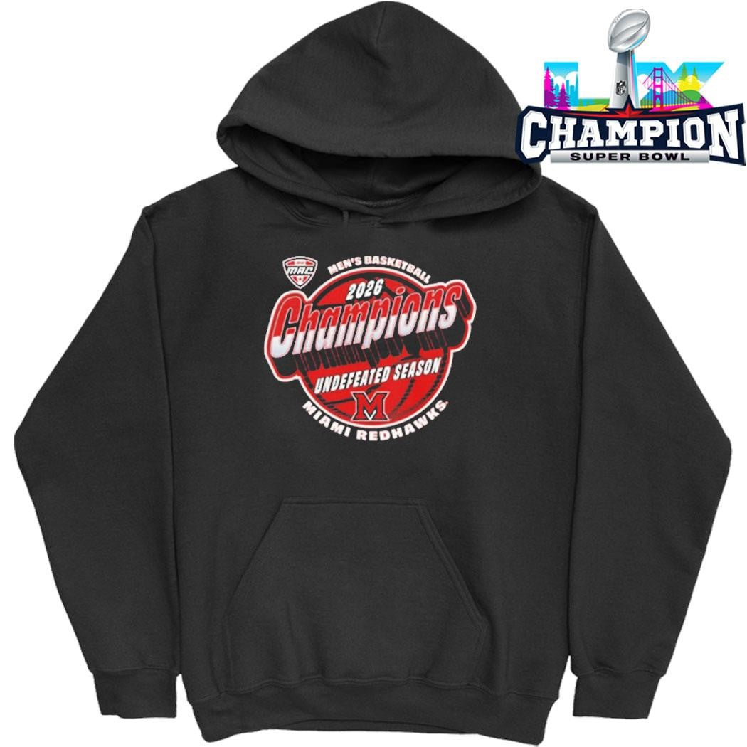 Miami Redhawks 2026 Men’s Basketball Mac Undefeated Season Champions Shirt