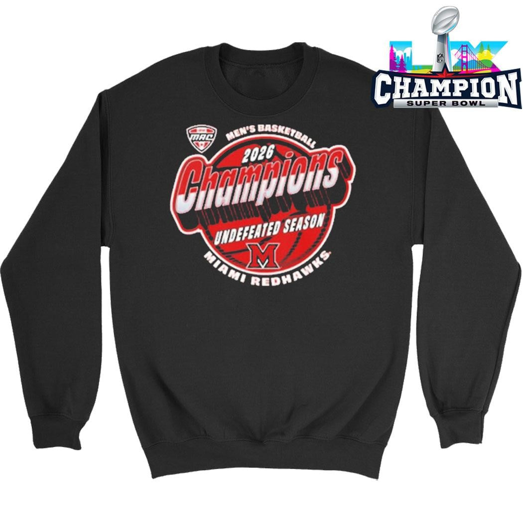 Miami Redhawks 2026 Men’s Basketball Mac Undefeated Season Champions Shirt