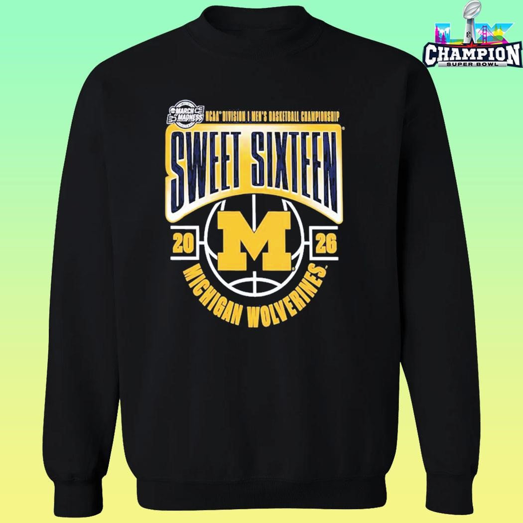 Michigan Wolverines Men’s Basketball 2026 Ncaa March Madness Sweet 16 Shirt