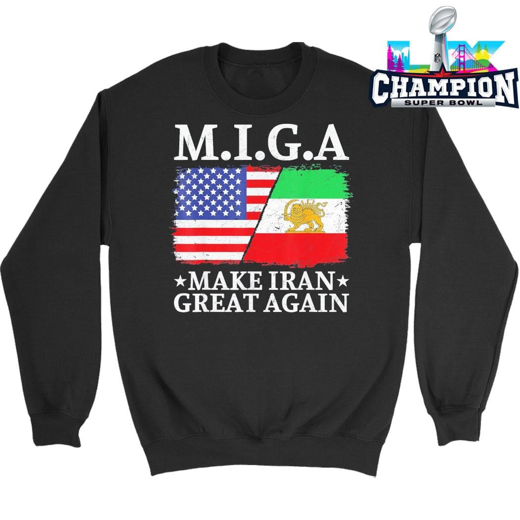 Miga Make Iran Great Again Half American Half Iranian Shirt