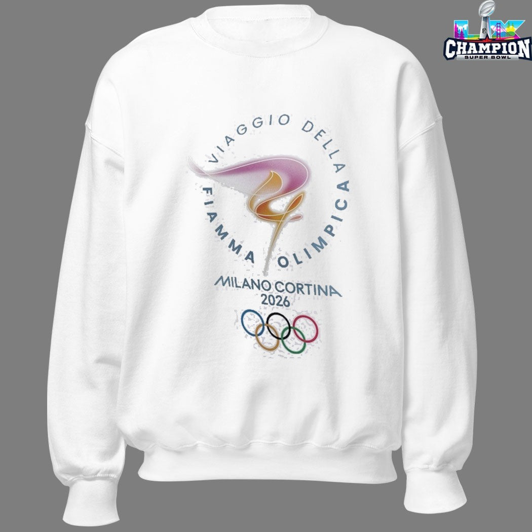 Milano Cortina 2026 Fiamma Olympics Viaggie Della T-Shirts