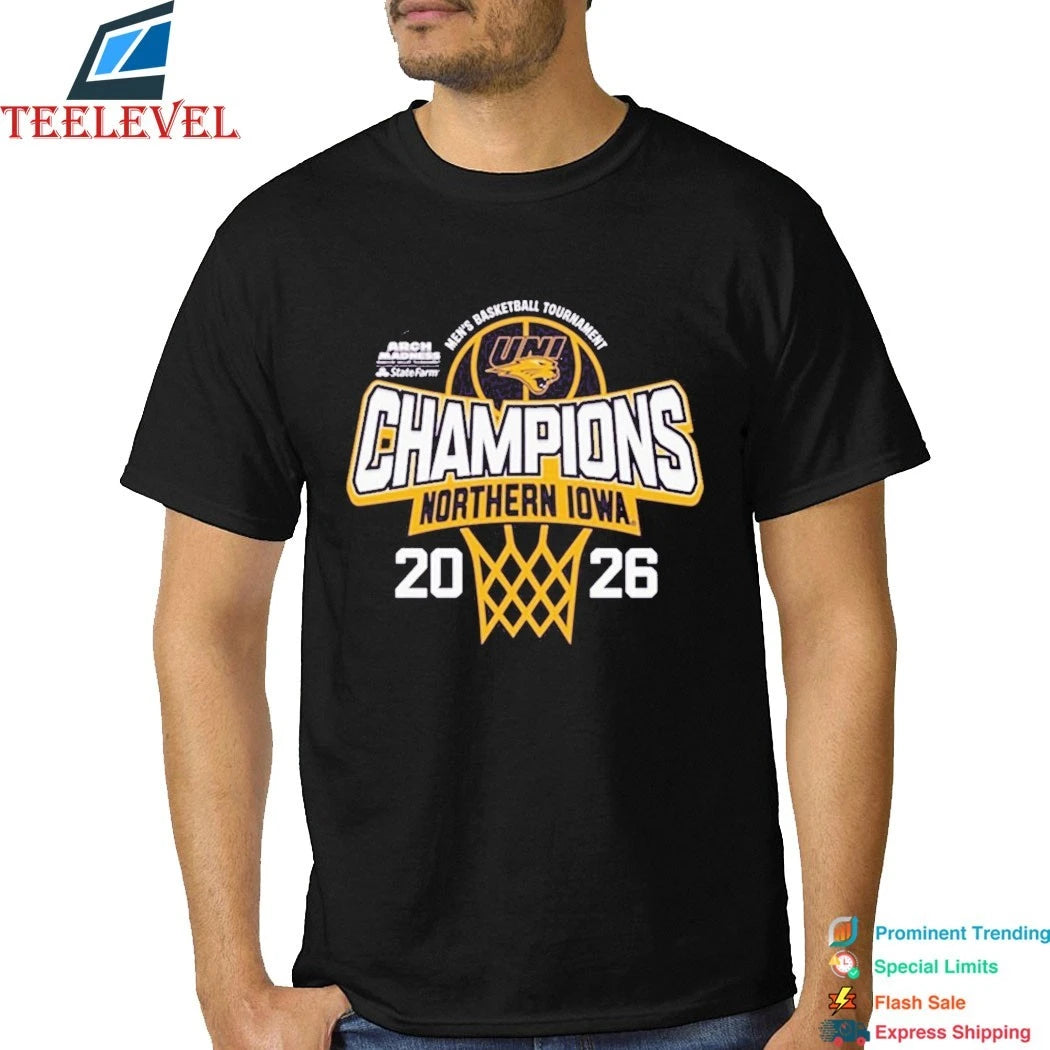 Northern Iowa Panthers 2026 Arch Madness MVC Men’s Basketball Tournament Champions Shirts
