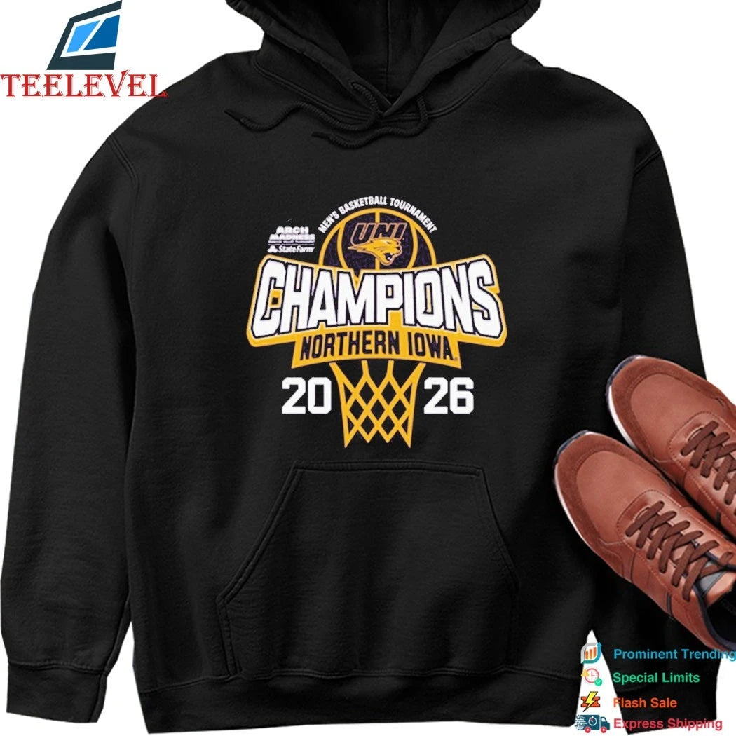 Northern Iowa Panthers 2026 Arch Madness MVC Men’s Basketball Tournament Champions Shirts