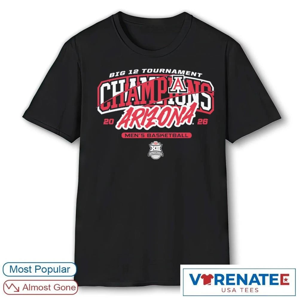 Official 2026 Big 12 Tournament Champions NIL Arizona Wildcats Men’s Basketball T-Shirt
