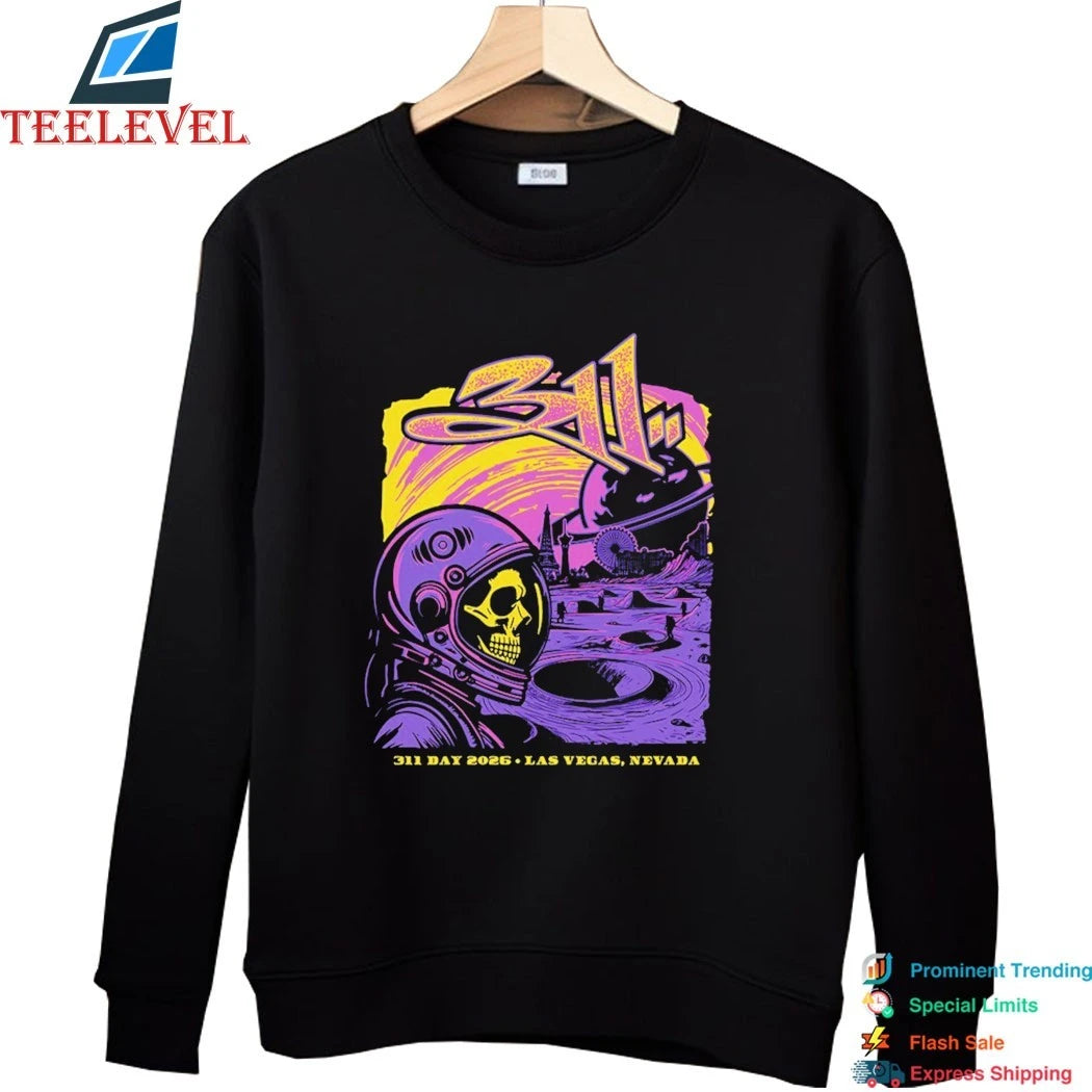 Official 311 Day 2026 Las Vegas Nevada Astronaut Skull Shirts