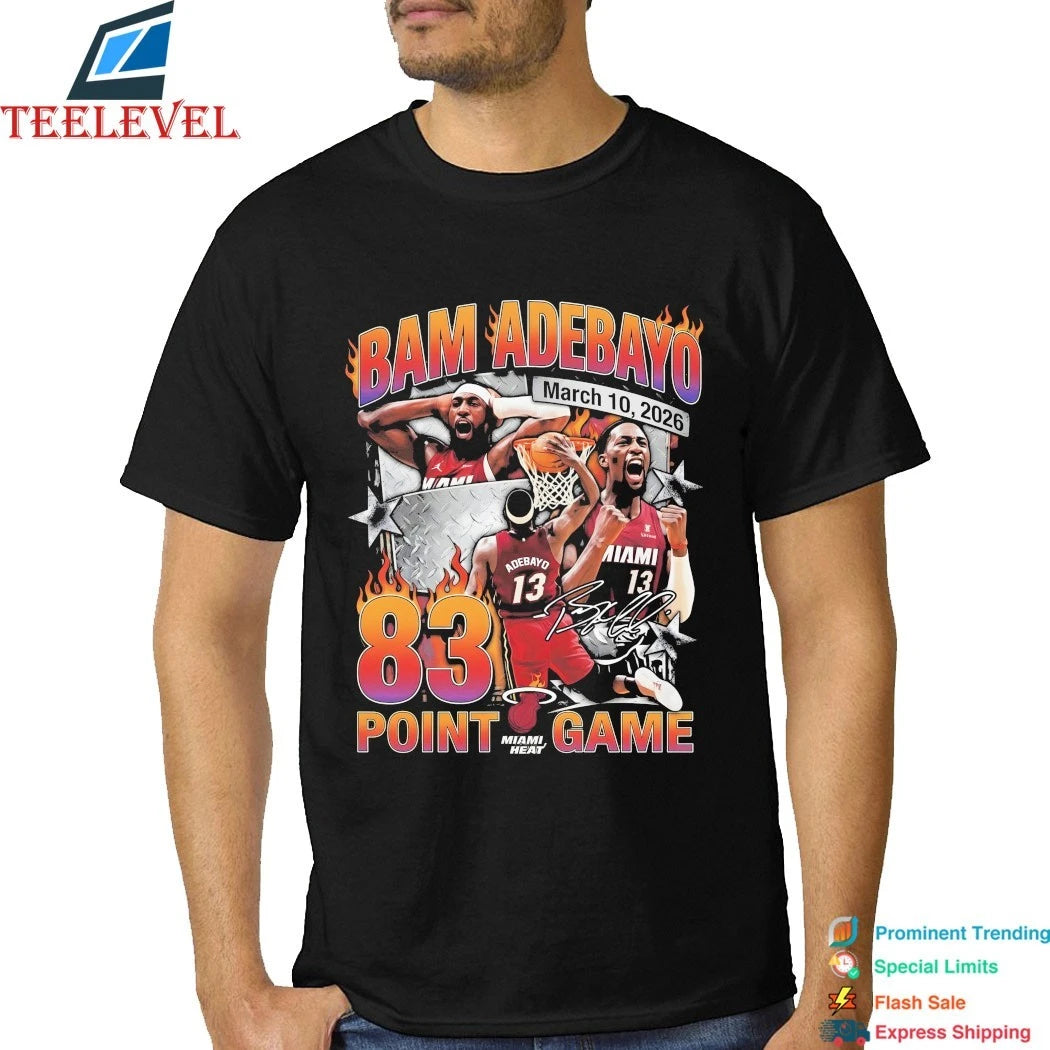 Official Bam Adebayo 83 Point Game Miami Heat March 10 2026 Signature Shirts