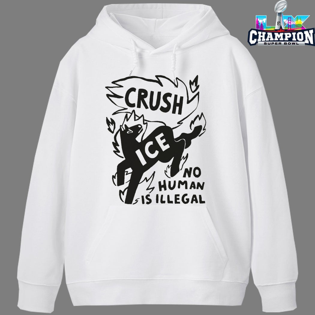 Official Crush Ice No Human Is Illegal Horse T-Shirts