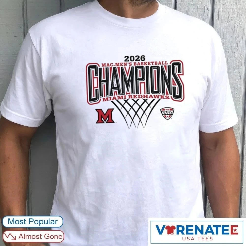 Official MAC Men’s Basketball Regular Season Champions 2026 Miami RedHawks White T-shirt
