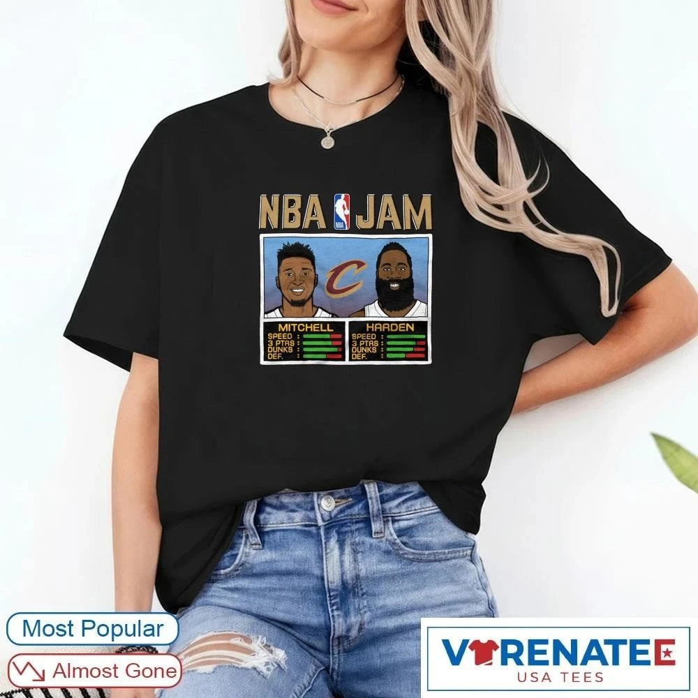 Official NBA Jam Cleveland Cavaliers Mitchell And Harden T-Shirt