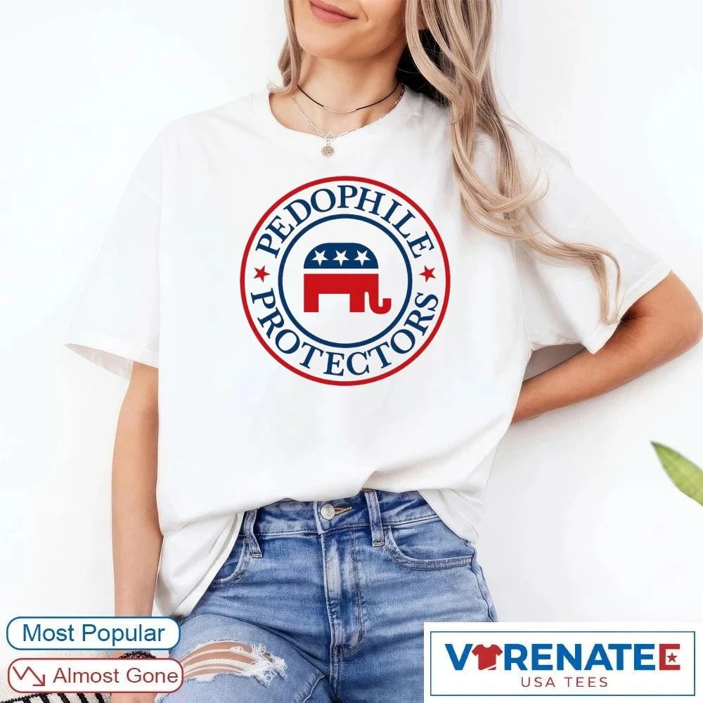 Official Pedophile Protectors Republican Party Political Parody Logo T-Shirt