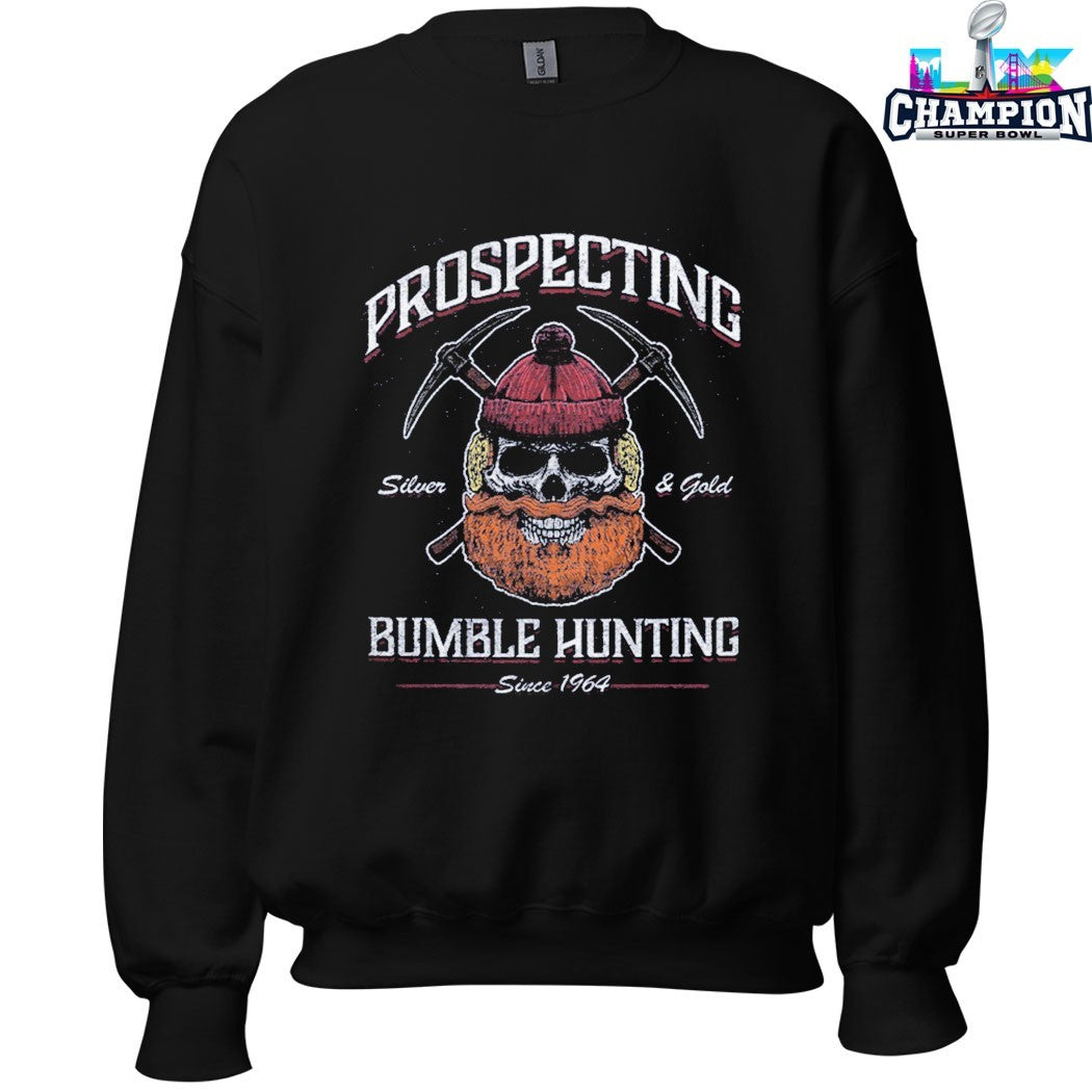 Official Prospecting Bumble Hunter Silver And Gold Since 1964 Skull T-shirts