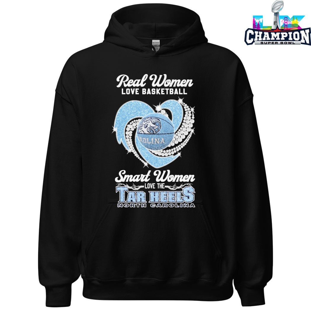 Official Real Women Love Basketball Smart Women Love The UNC North Carolina Tar Heels T-shirts