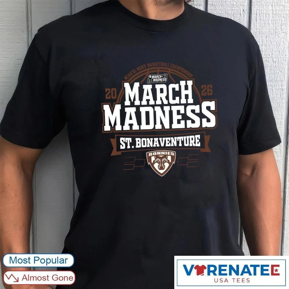 Official St. Bonaventure Bonnies 2026 NCAA DI Men’s Basketball Championship March Madness Bound T-Shirt