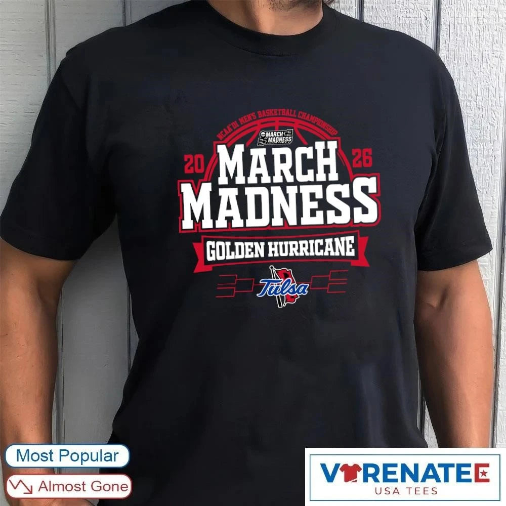 Official Tulsa Golden Hurricane 2026 NCAA DI Men’s Basketball Championship March Madness Bound T-Shirt