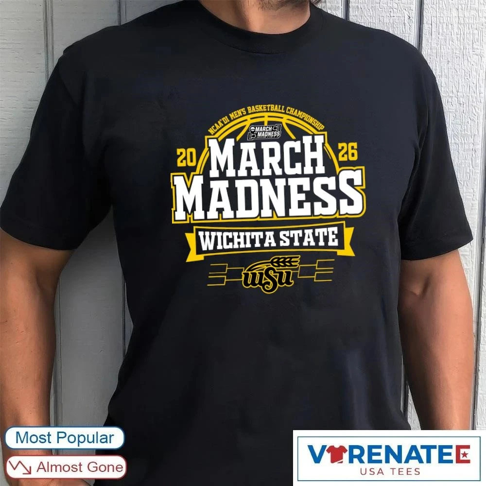 Official Wichita State Shockers 2026 NCAA DI Men’s Basketball Championship March Madness Bound T-Shirt