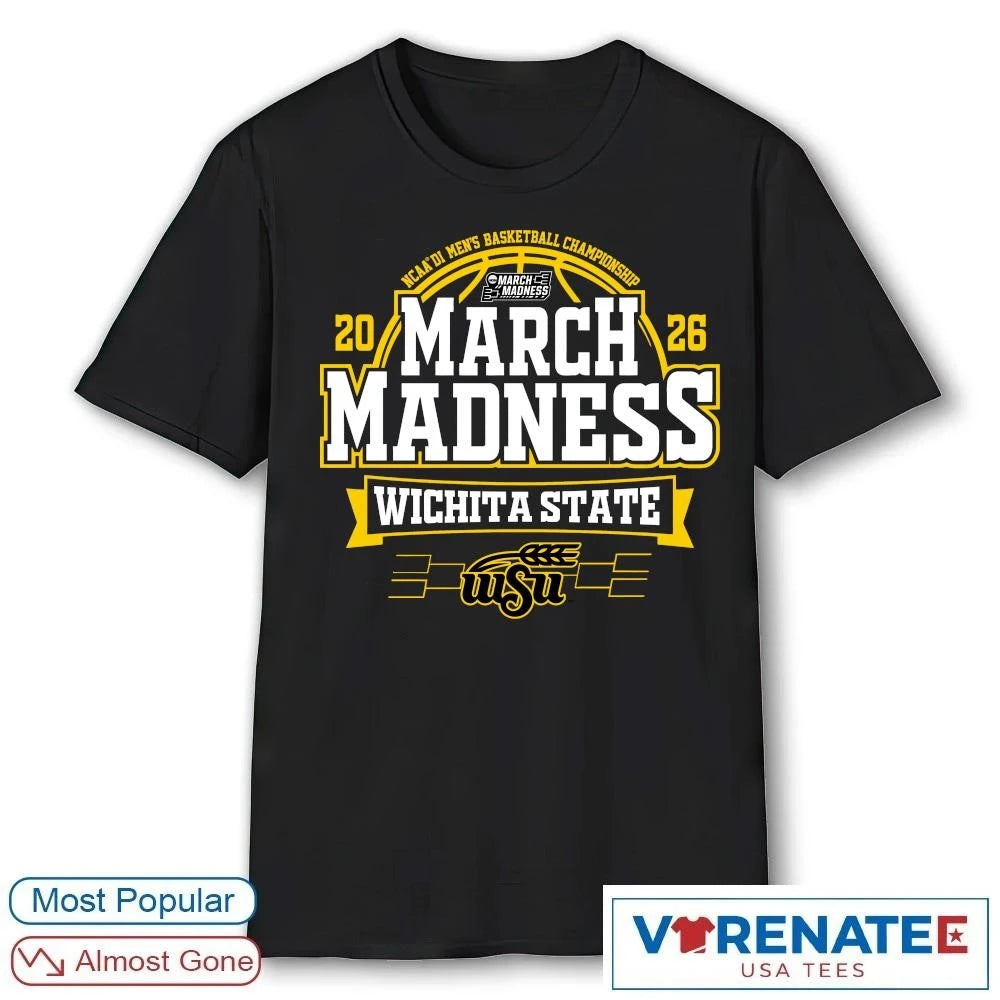 Official Wichita State Shockers 2026 NCAA DI Men’s Basketball Championship March Madness Bound T-Shirt