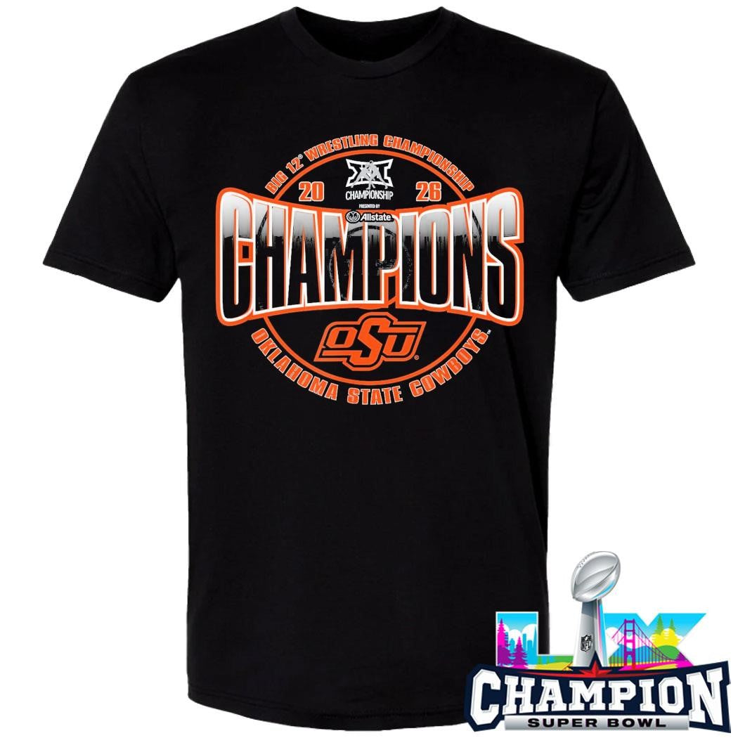 Oklahoma State Cowboys Wrestling Big 12 Champs 2026 Shirt