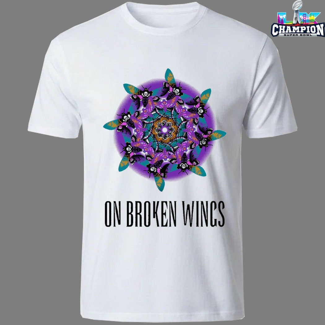 On Broken Wings Mandala Full Color Moth T-shirts