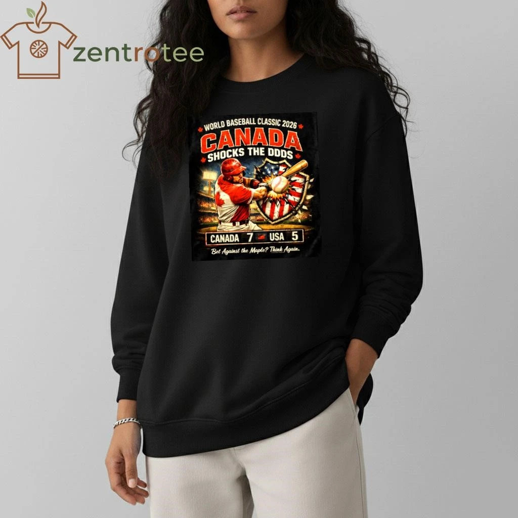 Original Canada Beats USA World Baseball Classic 2026 Maple Power Baseball Tee