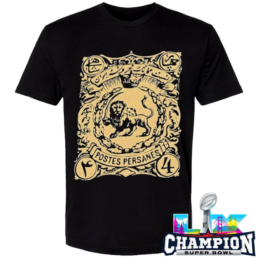 Persian Lion Stamp Shirt Iranian Heritage Shirt