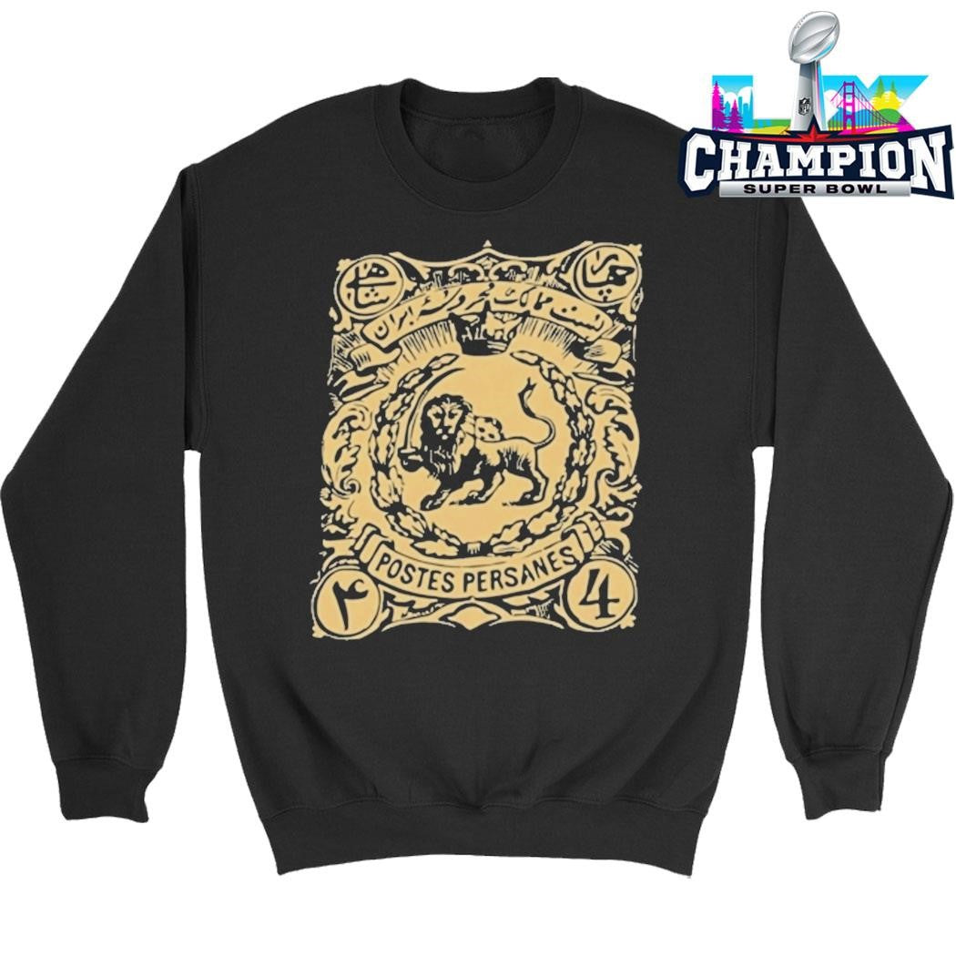 Persian Lion Stamp Shirt Iranian Heritage Shirt